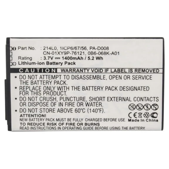 Batteries N Accessories BNA-WB-L3256 Cell Phone Battery - Li-Ion, 3.7V, 1400 mAh, Ultra High Capacity Battery - Replacement for Dell 0B6-068K-A01 Battery