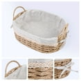 thumbnail image 2 of Unique Bargains 2 Pcs Wicker Basket with Handle Beige 10.2*7.1*3.5in/11.8*8.3*3.7in, 2 of 6