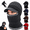 Gray, variant on Winter Knit Hat with Visor Face Cover & Neck Warmer, 3-in-1 Fleece Lined Balaclava Ski Mask,Windproof Thermal Hat for Men Women