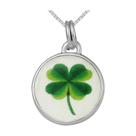 925 Sterling Silver Polished Four Leaf Clover Charm 22x15mm Wide Pendant Necklace for Women