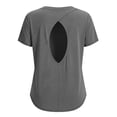 thumbnail image 5 of fatyb Workout Tops for Women Open Back Athletic T Shirts Short Sleeve Womens Running Tees Activewear, 5 of 7