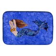 thumbnail image 1 of Carolines Treasures 8725DDM Brunette Mermaid on Blue Dish Drying Mat, 1 of 1