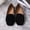 Black, variant on Women's Suede Square Toe Loafers, Beige, Comfortable Slip-On Casual Flats