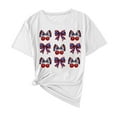 thumbnail image 3 of UVEASISHA Cute Bow Print T-Shirts for Women Short Sleeve 4th of July Shirt Holiday Party Shirts 2025 Summer Casual Patriotic Tops White XXXL, 3 of 5