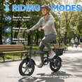thumbnail image 4 of OwnGold 14IN Folding Electric Bike,Electric Bicycles for Adults Teens with Basket,500W Peak Motor Up to 20 mph Range 30 Miles,36V 12Ah Removable Battery,Commuter/Shopping Mini Ebike,UL 2849, 4 of 9