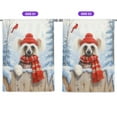 thumbnail image 2 of Playful Chinese Crested Welcomes Winter Snowy Day with Cardinal Bird House Flag 28x40in Double Sided Dog Lover Outdoor Decor - 2017, 2 of 5