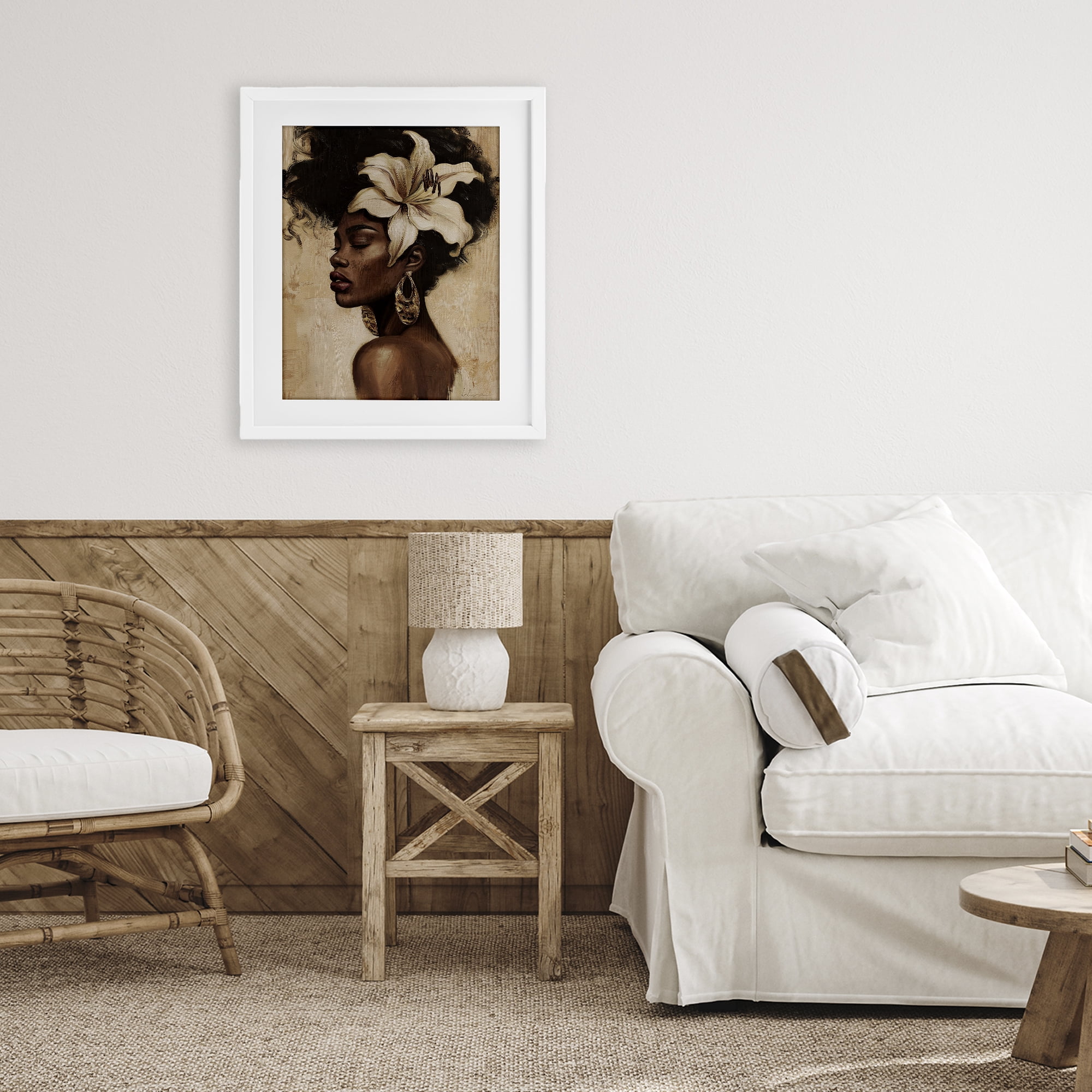 Stupell Industries Nocturne In Ivory White Framed Print Under Glass, design by Svetlana Aleynikova