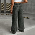 thumbnail image 4 of OGLCCG Baggy Jeans for Girls Teens Cute Bow High Waisted Wide Leg Denim Pants with Pockets Trendy Y2K Boyfriend Streetwear Trousers 6-13 Years, 4 of 5