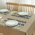 thumbnail image 3 of Blue Pioneer Flower Striped Pattern Summer Placemats Table Placemats Set Of 4-Linen Kitchen Washable Placemats Table Mats 11.8"x17.7" Non-Slip Heat Resistant, 3 of 6