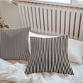 thumbnail image 6 of Throw Pillow Covers 20x20 Inch Set of 2, Black Striped Waterproof Outdoor Pillow Covers, Modern Simple Farmhouse Beige Vintage Decorative Cushion Pillowcases for Couch, Sofa, Bed, Garden, Patio, 6 of 9