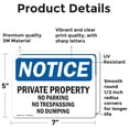 thumbnail image 2 of (2 Pack) Private Property No Parking No Trespassing OSHA Notice Sign, 2 of 7
