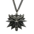 thumbnail image 1 of Collar con medallón de 3 lobos de The Witcher, colgante con cabeza de lobo vikingo antiarañazos, para regalos, colocación diaria, ojo negro, 1 of 7