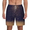 thumbnail image 2 of Goofa Gold Black Glitter Printed Men's Swim Trunks Board Shorts Quick Dry Mens Swimming Trunks with Compression Liner,Breathable Fit Hawaii Beach Shorts-XX-Large, 2 of 9