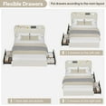 thumbnail image 2 of Upholstered FULL Platform Bed, FULL Size Bed Frame with Storage Underneath and Headboard, Wood Platform Bed for Bedroom (White), 2 of 9