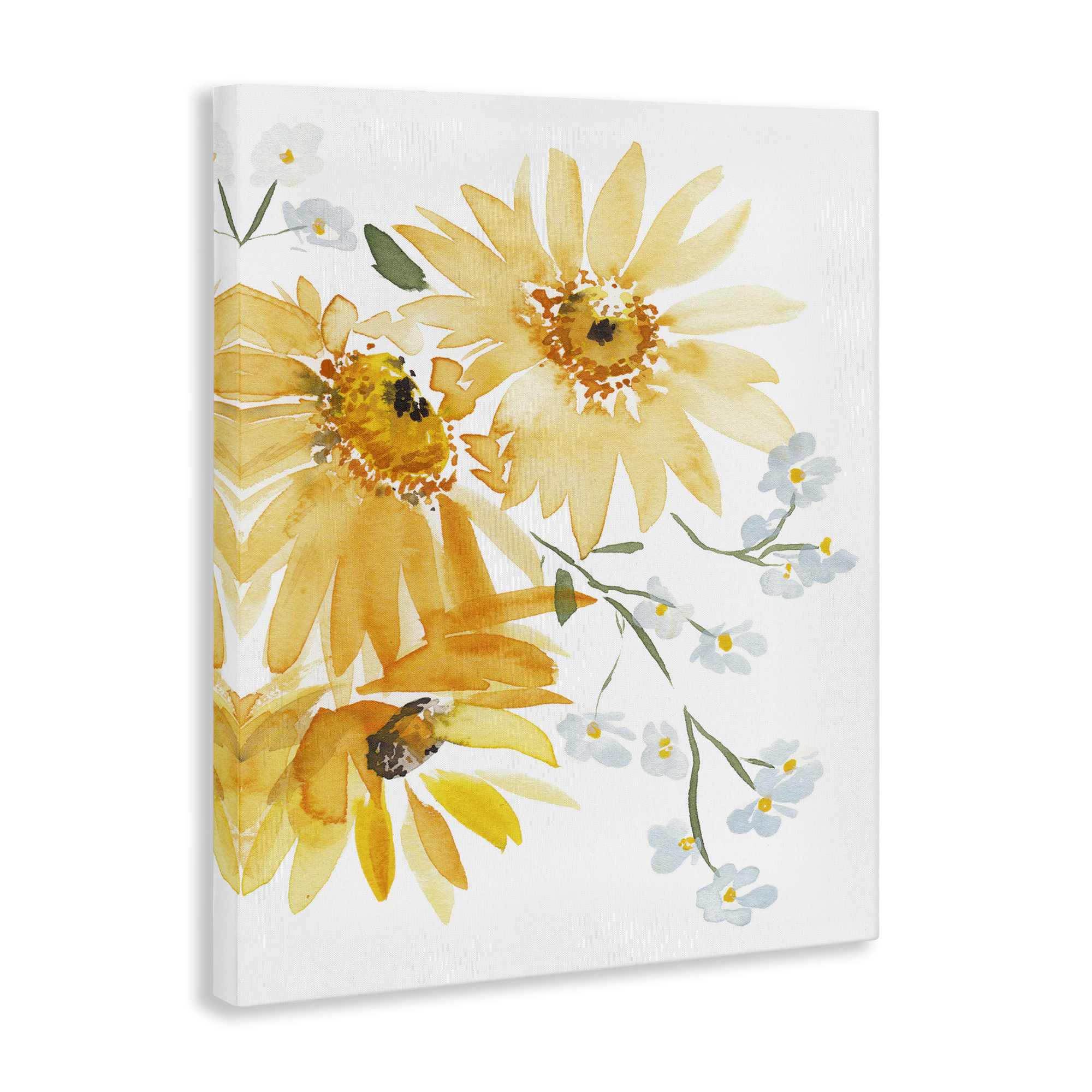 Stupell Industries Modern Yellow Daisies Botanical & Floral Painting Gallery Wrapped Canvas Art Print Wall Art, 30 x 40