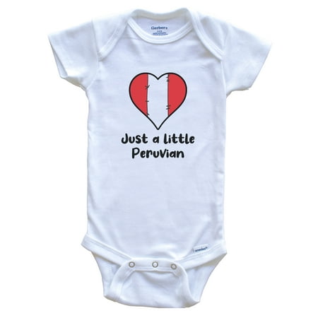

Just A Little Peruvian Peru Flag Heart Baby Bodysuit
