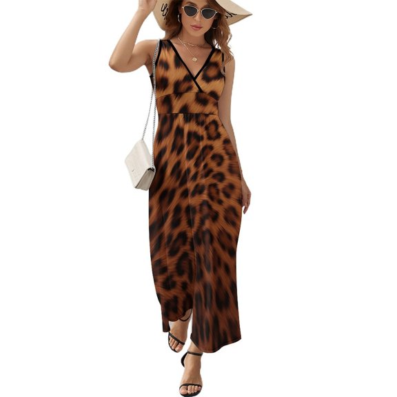 Leopard Print Pattern Pattern Design Sleeveless Dress Summer Clothes for Women Women's Clothing 2025