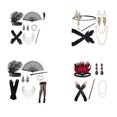 thumbnail image 2 of 1920 Set Great Gatsby Accessories Set Party Costumes Women With Flap Headband Gloves Pearl Necklace Earrings For Ha Style 1, 2 of 5