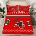 thumbnail image 2 of Homewish Cartoon Sport Helmet Full Size Sheets for Teen, Modern Football Soccer Lover Bed Sheets, Crimson Brown Sheet Sets, Super Cozy Room Decor, 4-Piece, 2 of 7