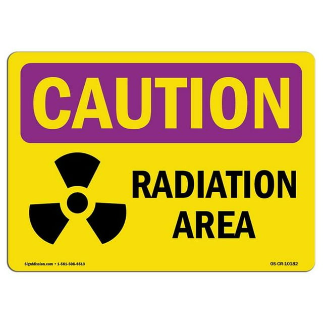 SignMission OS-CR-A-1218-L-10182 12 x 18 Po Avertissement Signe de Rayonnement - Zone de Rayonnement