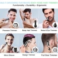 thumbnail image 2 of Recortadora de barba para hombres, recortadora de pelo, afeitadora de corte Facial para bigote, cuerpo, nariz, oreja, recargable por USB, 2 of 5