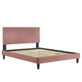 thumbnail image 5 of Platform Bed Frame, Tufted, Pink, Velvet, Mid Century Bedroom, Modern Contemporary Boutique HB35538, 5 of 8