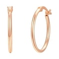 thumbnail image 6 of Brilliance Fine Jewelry 3 Tone Hoop Earring Set in 14K Rose Gold/Gold Plated Sterling Silver 20MM, 6 of 9