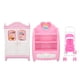thumbnail image 3 of Conjunto de armario para casa de muñecas, divertido e innovador modelo de gatito, cochecito de bebé, conjunto de armarios en miniatura para accesorios de casa de muñecas, color rosa, 3 of 14