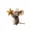 B, variant on zhonghuaying Holiday Tiny Figure Stuffed Statue Set Six Distinct Poses Glitter Star Wand Accessory Neutral Pale Tone Indoor Winter Festive Table Arrangement Ornament E