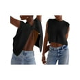 thumbnail image 2 of Raccmtaty Women’s Open Back Knit Vest Casual Sleeveless Solid Color Loose Tank Tops Sweater Vest, 2 of 6