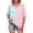 Green, variant on Women's Striped Crew Neck Short Sleeve Top Colour Block, Polyester, Casual Style, Multiple Sizes