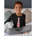 thumbnail image 3 of Tstars Boys Unisex Hearts Tie Valentine's Day Long Sleeve T Shirt, 3 of 7