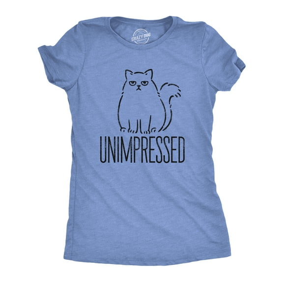 Womens Unimpressed Funny Cat Dad T-Shirt Hilarious Kitty Graphic Tee Pet Lover Womens Graphic Tees