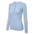thumbnail image 3 of MixMatchy Women's Long Sleeve Eight Button Closure Henley Thermal Knit Top, 3 of 5
