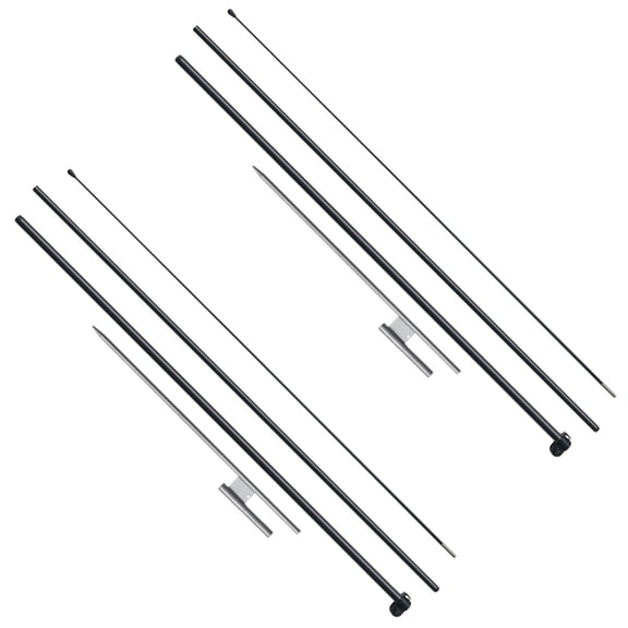 Feather Flag Pole Kit 2 Packs, 12.7 Foot Swooper Flag Pole with Heavy Duty Ground Stakes, for Advertising and Events