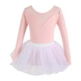 thumbnail image 2 of Gelikeya Gymnastics Leotards for Girls 2 Piece Set Long Sleeve Ballerina Outfit Dance Tutu Dress (A01 Light Pink, 14-15 Years), 2 of 3