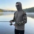 thumbnail image 5 of BRANROY Long Sleeve Shirts for Men - UPF 50+ Sun Protection Hoodie Camo Print Lightweight Fishing Hiking Outdoor Top,Gray S, 5 of 7