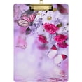 thumbnail image 1 of FMSHPON Roses Butterfly Floral Clipboard Hardboard Wood Nursing Clip Board and Pull for Standard A4 Letter 13x9 inches, 1 of 7