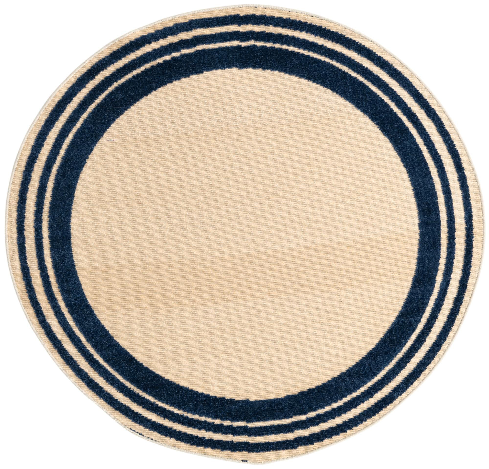 Aruba Outdoor Collection Rug 5 Ft Round Beige LowPile Rug