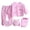 Pink, variant on 5PCS Newborn Baby Gift Sets Cartoon Printed Top + Pants + bib + Hat for Boys Girls Clothes Layette Sets