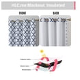 thumbnail image 3 of THD Moroccan Trellis Lattice Decorative Blackout Thermal Privacy Room Darkening Grommet Window Drapes Curtain Panels for Bedroom - Set of 2 (Platinum White Navy Blue, 52 W x 63 L), 3 of 6