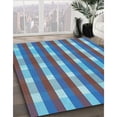 thumbnail image 3 of Ahgly Company Machine Washable Indoor Square Transitional Midday Blue Area Rugs, 3' Square, 3 of 7