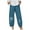Blue Pants for Women, variant on safuny Women's Capri Cotton Linen Pants Petal Tube Teen Trendy Girls Dandelion Print Relaxed Elastic Waist Trousers Casual Comfy Daily Blue L
