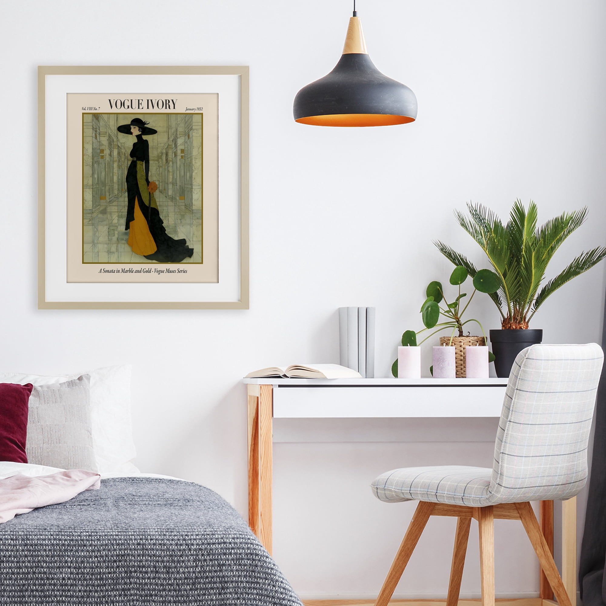 Stupell Industries Ivory Hall Magazine Birch Framed Print Under Glass, design by A Barefoot Stylist