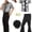 Silver, variant on 5PCS Mens 70's Disco Outfit Retro 70s Mens Costume for Adults 70s Outfits for Men Disco Outfit Men Perfect 70's Theme Clothes for Parties - Shirt, Pants, Wig, Sunglasses, Necklace