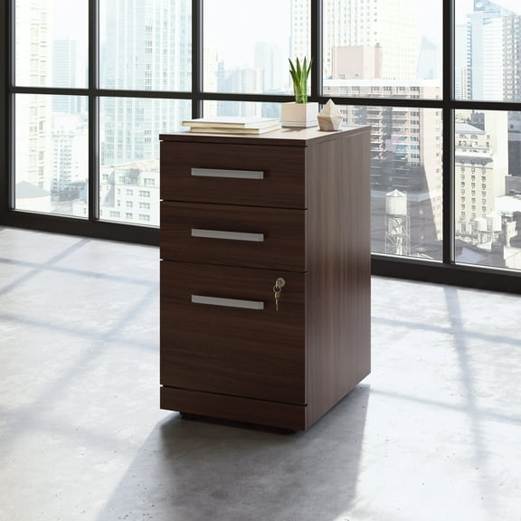 Sauder Affirm Engineered Wood 3-Drawer Mobile Filing Cabinet in Noble Elm/Brown