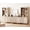 Beige, variant on Modern Fluted TV Stand with Bookshelves for Tvs up to 75", Large Entertainment Center with Storage Cabinet, 14-Tier TV Console with Reeded Doors For Living Room, Bedroom