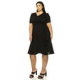 thumbnail image 2 of Women's Plus size Stylish Solid Faux Wrap Dress with Deep V-Neck, 2 of 5