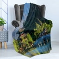 thumbnail image 4 of Vintage China Soft Flannel Fleece Throw Blanket, Old Town Scene of Lijiang Black Dragon Pool Park Jade Dragon Snow Mountain, Cozy Plush for Indoor and Outdoor Use, 50" x 60", Multicolor, by Ambesonne, 4 of 5