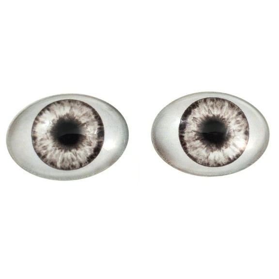 Gray Doll Oval Glass Eyes